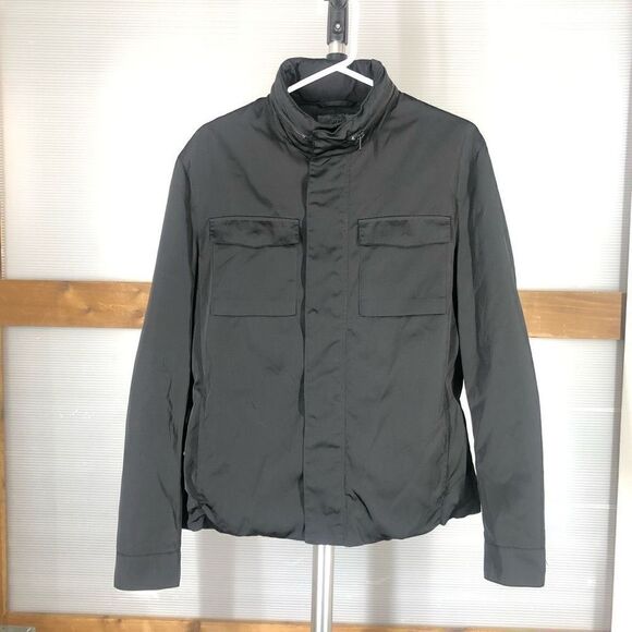 H&m Black Satin Utility/Military Jacket Sz‎ Euro 46, US 36R (Small) - Picture 1 of 8